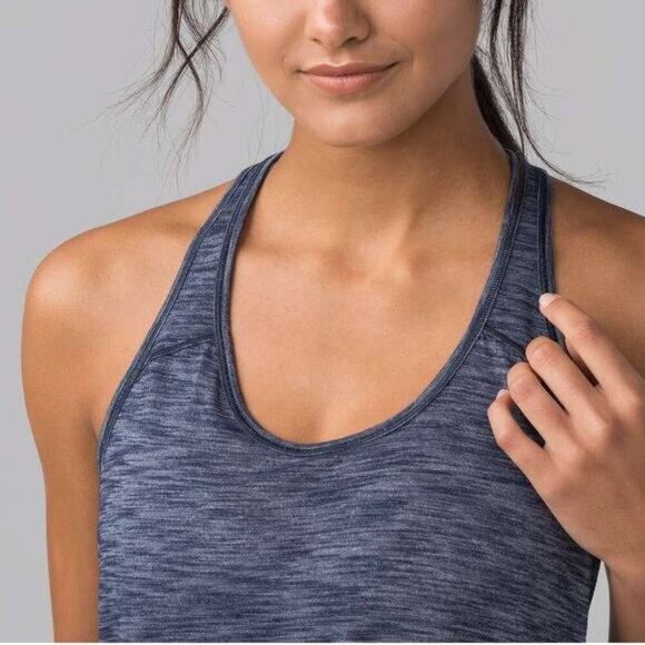 Lululemon Essential Tank Heathered Deep Navy Size 4 - Picture 3 of 6